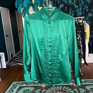 Green Satin Blouse